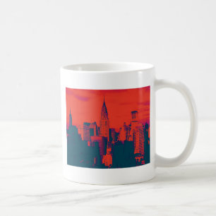 Dotted Red Retro Style Pop Art New York City Koffiemok