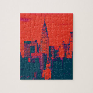 Dotted Red Retro Style Pop Art New York City Legpuzzel