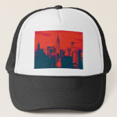 Dotted Red Retro Style Pop Art New York City Trucker Pet (Voorkant)