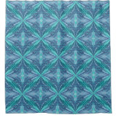 Dotted Turquoise X Pattern Shower Curtain Douchegordijn (Voorkant)