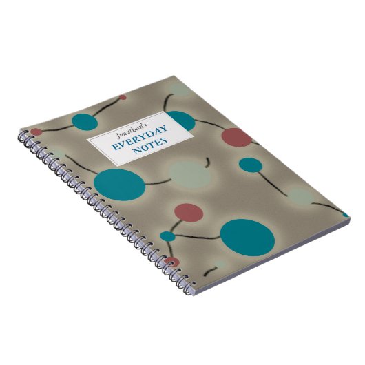 Dotted Universe Grey met het Etiket van de Tekst Notitieboek (Rechterzijde)