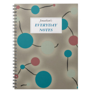 Dotted Universe Grey met het Etiket van de Tekst Notitieboek