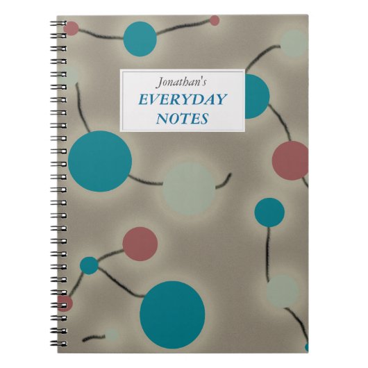 Dotted Universe Grey met het Etiket van de Tekst Notitieboek (Voorkant)