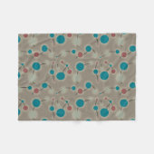 Dotted Universe Retro Grey Fleece Deken (Voorkant (Horizontaal))