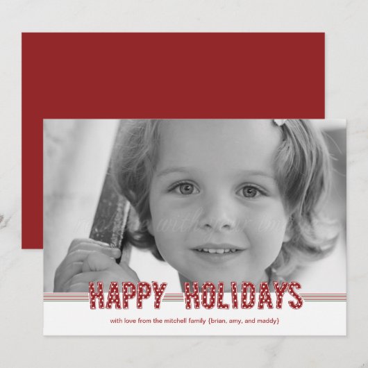 Dotted Wishes Christmas Kaarten/ Vakantie Fotokaar Feestdagenkaart (Voorkant / Achterkant)