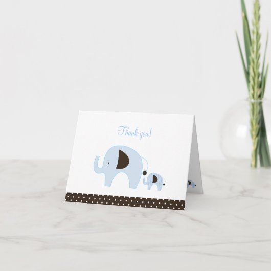 Dottie Blue Elephant Folded Bedankt voor je opmerk (Voorkant)