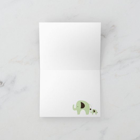 Dottie de Groene Gevouwen Olifant u dankt neemt Bedankkaart (Binnen)