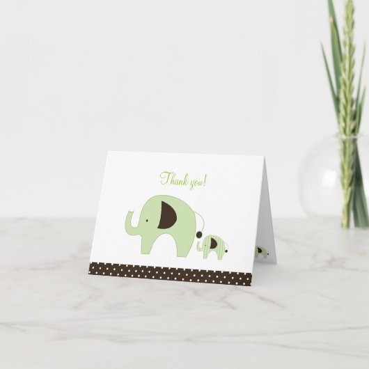 Dottie de Groene Gevouwen Olifant u dankt neemt Bedankkaart (Voorkant)
