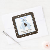 Dottie Elephant (blauw) Square Favor Stickers (Envelop)