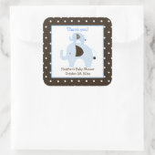 Dottie Elephant (blauw) Square Favor Stickers (Tas)
