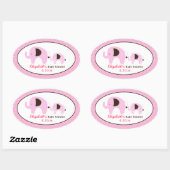 Dottie Elephant (roze) Aangepast ovaal Sticker (Vel)