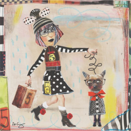 Dottie en haar Mini Me - Art Sticker (Voorkant)