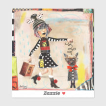 Dottie en haar Mini Me - Art Sticker