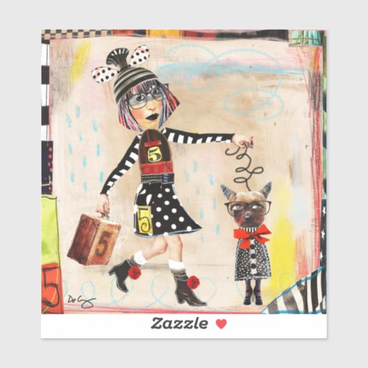 Dottie en haar Mini Me - Art Sticker (Vel)