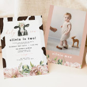 DOTTIE Heilige Koe Kute Floral Boerderij 2e verjaa Kaart