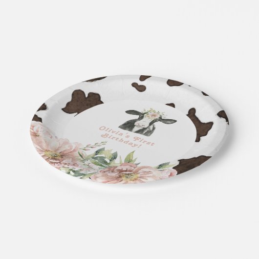 DOTTIE Heilige Koe Ventig Boerderij Papieren Bordje (Gekanteld)