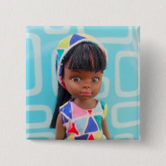 Dottie Kleurrijke Geometrie Vierkante Button 5,1 Cm