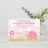 Dottie Ladybug Girl Baby shower Invitation 4x6 Kaart (Staand voorkant)