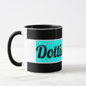 Dottie Logo Koffie Mok winkel (zwart/blauw/wit) (Links)