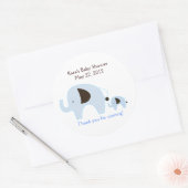 Dottie Olifant Blauw Baby shower Favor Sticker (Envelop)