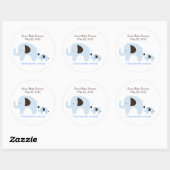 Dottie Olifant Blauw Baby shower Favor Sticker (Vel)