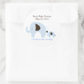 Dottie Olifant Blauw Baby shower Favor Sticker (Tas)