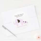 Dottie Olifant Roze Baby shower Favor Sticker (Envelop)