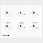 Dottie Olifant Roze Baby shower Favor Sticker (Vel)