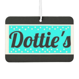Dottie's Store Logo Car Air Freshener Black & Aqua Luchtverfrisser