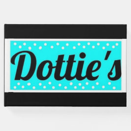 Dottie's Store Logo Gastenboek (Zwart & Aqua)