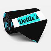 Dottie's Store Logo Polka Dot Stropdas (zwart) (Opgerold)