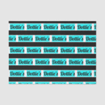 Dottie's Store Logo Tissue Papier (Zwart & Aqua)