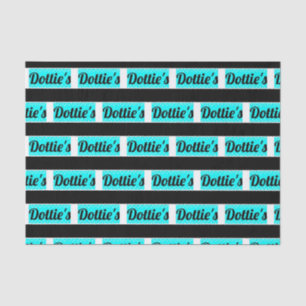 Dottie's Store Logo Tissue Papier (Zwart & Aqua)