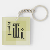 Dotting the Art is een elegante typografische kuns Sleutelhanger (Achterkant)