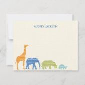 Dotty Animals Thank You Cards - Blauw Bedankkaart (Voorkant)