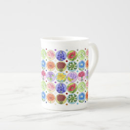 Dotty Birth Flower and Gem Bone China Mok