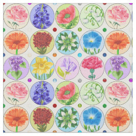 Dotty Birth Flower and Gem Fabric Stof