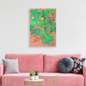 Dotty-bladeren, herfstfloraal, groen, geel en brui canvas afdruk (Insitu (Woonkamer))