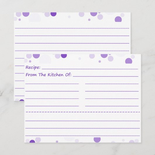 Dotty Blank Recipe Kaarten (Voorkant / Achterkant)