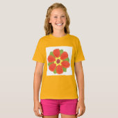 Dotty Bloemenmeisje Ringer T-shirt (Voorkant volledig)