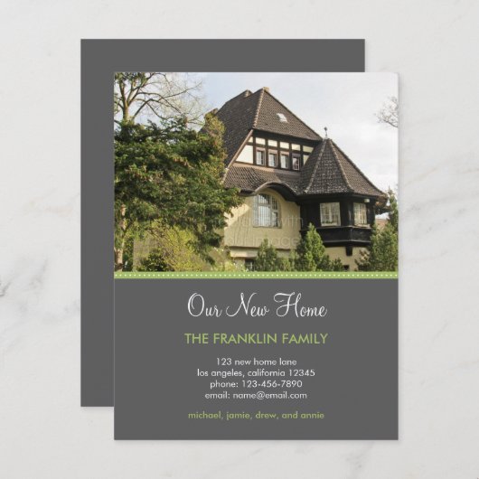 Dotty Border Photo Moving Announge Aankondiging (Voorkant / Achterkant)