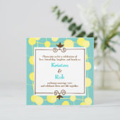 Dotty (Bubblegum blauw) bruiloft Kaart (Staand voorkant)