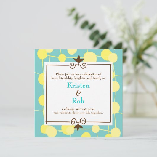 Dotty (Bubblegum blauw) bruiloft Kaart (Staand voorkant)