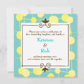 Dotty (Bubblegum blauw) bruiloft Kaart (Voorkant)