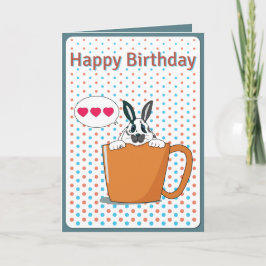 Dotty bunny Happy Birthday-kaart Kaart