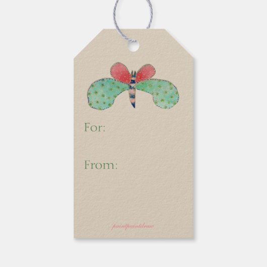 Dotty Butterfly Gift Label Cadeaulabel (Achterkant)