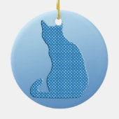 Dotty Cat - schaduwen van blauw Keramisch Ornament (Achterkant)