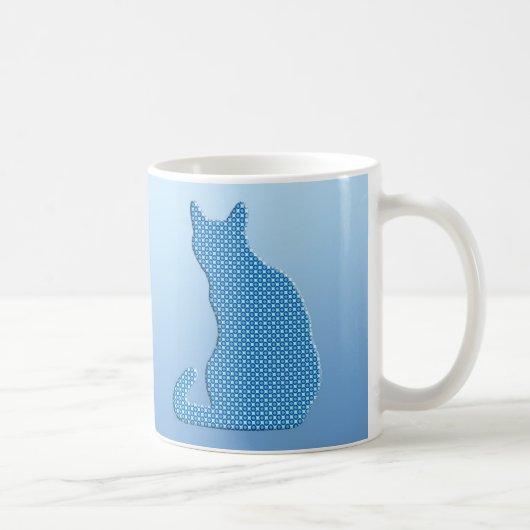 Dotty Cat - schaduwen van blauw Koffiemok (Rechts)