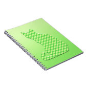 Dotty Cat - schoppen van kalkgroen Notitieboek (Rechterzijde)