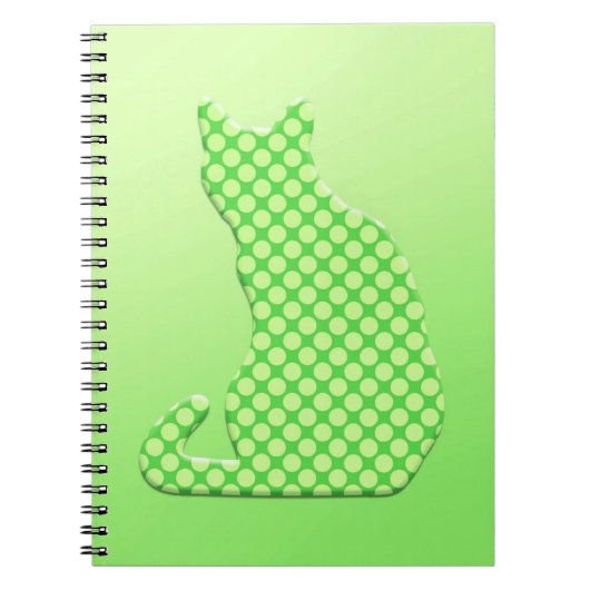 Dotty Cat - schoppen van kalkgroen Notitieboek (Voorkant)